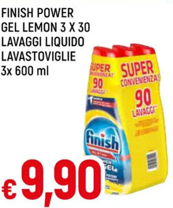 Galassia FINISH POWER GEL LEMON 3 X 30 LAVAGGI LIQUIDO LAVASTOVIGLIE 3x 600 ml offerta