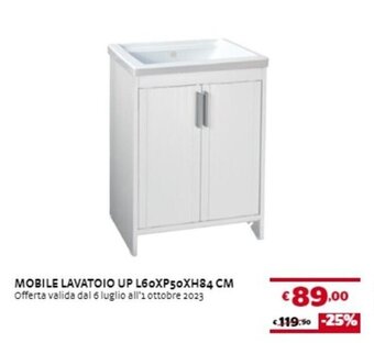 Bricocenter MOBILE LAVATOIO UP L60XP50XH84 CM offerta