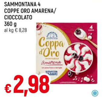 Galassia SAMMONTANA 4 COPPE ORO AMARENA/ CIOCCOLATO 360 g offerta