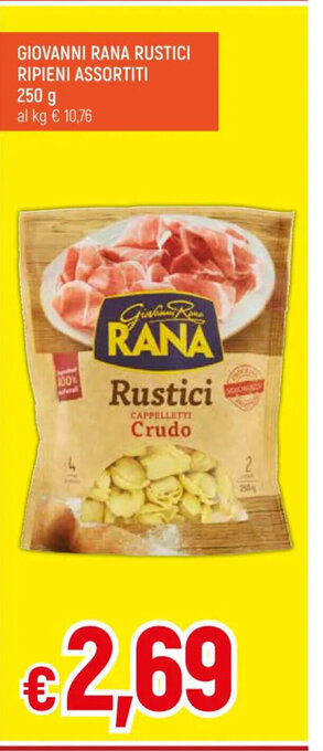 Galassia GIOVANNI RANA RUSTICI RIPIENI ASSORTITI 250 g offerta