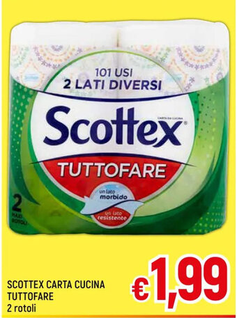 A&O SCOTTEX CARTA CUCINA TUTTOFARE 2 rotoli offerta