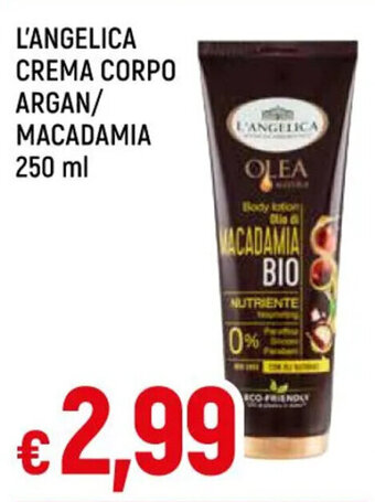 Galassia L'ANGELICA CREMA CORPO ARGAN/ MACADAMIA 250 ml offerta