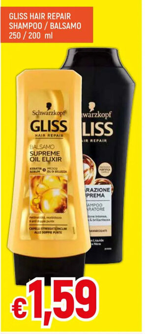 Galassia GLISS HAIR REPAIR SHAMPOO / BALSAMO 250/200 ml offerta
