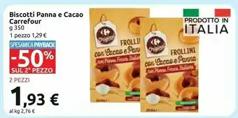 Carrefour Market CARREFOUR - Biscotti Con Cacao E Panna 350 G 350 G(ml) offerta