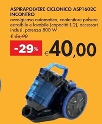 Bennet Incontro aspirapolvere ciclonico asp1602c offerta