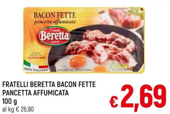 A&O FRATELLI BERETTA BACON FETTE PANCETTA AFFUMICATA 100 g offerta