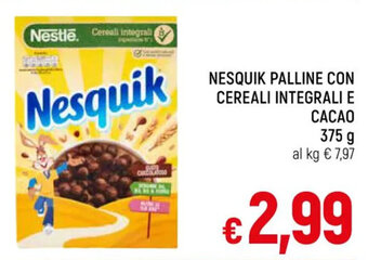A&O NESQUIK PALLINE CON CEREALI INTEGRALI E CACAO 375 g offerta