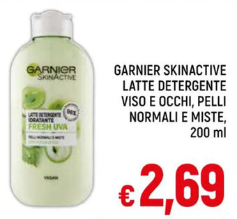 A&O GARNIER SKINACTIVE LATTE DETERGENTE VISO E OCCHI, PELLI NORMALI E MISTE, 200 ml offerta