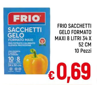 A&O FRIO SACCHETTI GELO FORMATO MAXI 8 LITRI 34 X 52 CM 10 Pezzi offerta