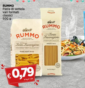 Crai RUMMO Pasta di semola vari formati classici 500 g offerta