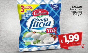 Crai GALBANI Santa Lucia Mozzarella 100 g x3 offerta
