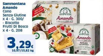 Sammontana Amando Cono Senza Glutine x 4 - G. 300/ - Biscotto Frutti Di Bosco x 4 - G. 208