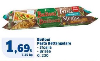 Sigma Buitoni Pasta Rettangolare - Sfoglia - Brisée G. 230 offerta