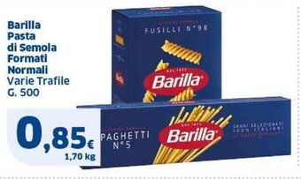 Sigma Barilla Pasta di Semola Formati Normali Varie Trafile G. 500 offerta