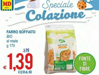 MD Discount Bio - Farro Soffiato Al Miele Biologico 170 G(ml) offerta