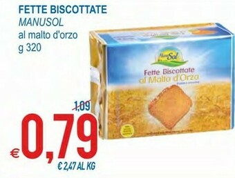 MD Discount ManuSol Fette Biscottate Al Malto D'Orzo 320 G(ml) offerta