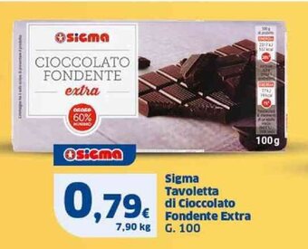 Sigma Sigma Tavoletta di Cioccolato Fondente Extra G. 100 offerta