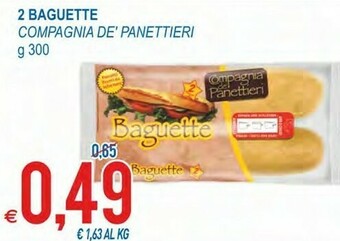 MD Discount Compagnia dei panettieri Compagnia De' Panettieri - Baguette 300 G(ml) offerta