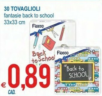 MD Discount Fiocco 30 Tovaglioli Fantasie Back To School offerta