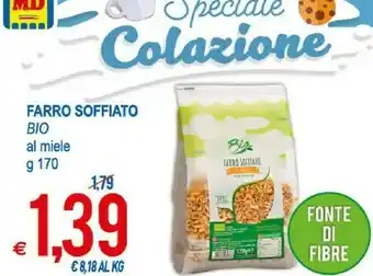 MD Discount Bio - Farro Soffiato Al Miele Biologico 170 G(ml) offerta