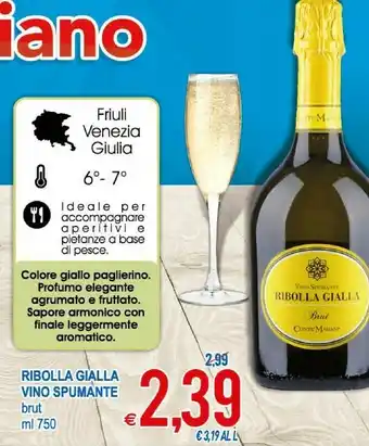 MD Discount Ribolla Gialla Vino Spumante Brut 750 Ml offerta