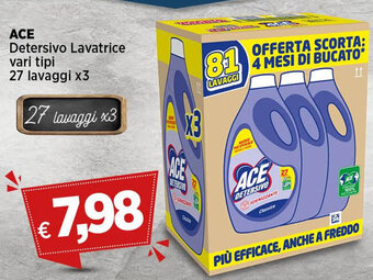Crai ACE Detersivo Lavatrice vari tipi 27 lavaggi x3 offerta