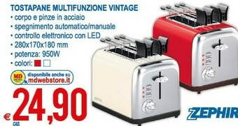 MD Discount Zephir Tostapane Multifunzione Vintage offerta