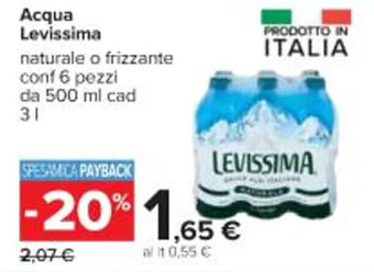 Carrefour Iper Acqua Levissima 3 l offerta