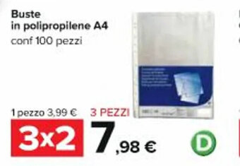 Buste in polipropilene A4 conf 100 pezzi