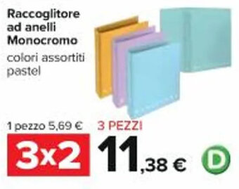 Carrefour Iper Raccoglitore ad anelli Monocromo colori assortiti offerta