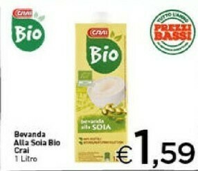 Crai Crai - Bevanda Alla Soia Arricchita Con Calcio E Vitamine B12 E D 1000 G(ml) offerta