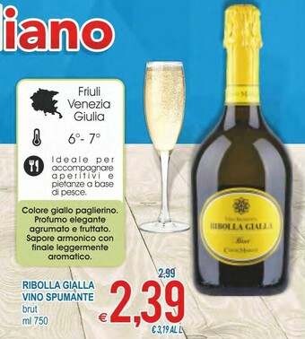 MD Discount Ribolla Gialla Vino Spumante Brut 750 Ml offerta