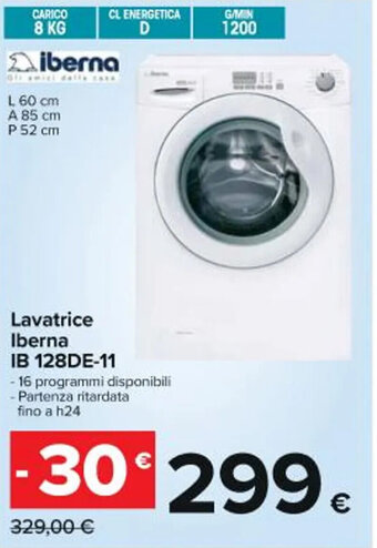 Carrefour Iper Lavatrice Iberna IB 128DE-11 offerta