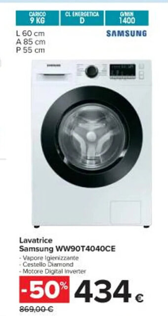 Carrefour Iper Lavatrice Samsung WW90T4040CE offerta
