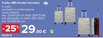 Carrefour Iper Trolley ABS bicolor Carrefour 4 ruote offerta
