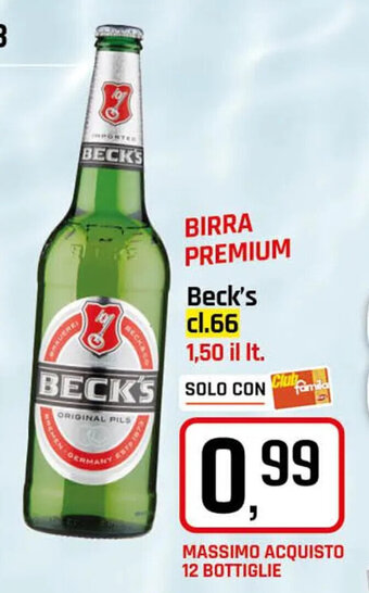 Famila Superstore BIRRA PREMIUM Beck's cl.66 offerta