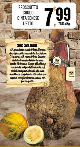 Vibian PROSCIUTTO CRUDO CINTA SENESE L'ETTO offerta