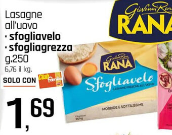 Famila Superstore Lasagne all'uovo g.250 offerta