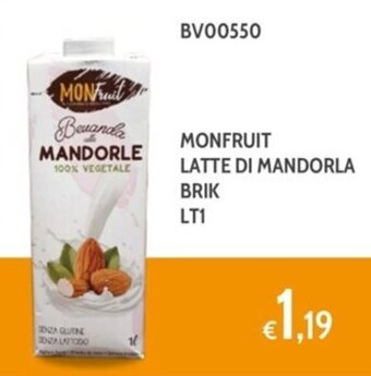 Italy Cash and Carry MONFRUIT LATTE DI MANDORLA BRIK LT1 offerta