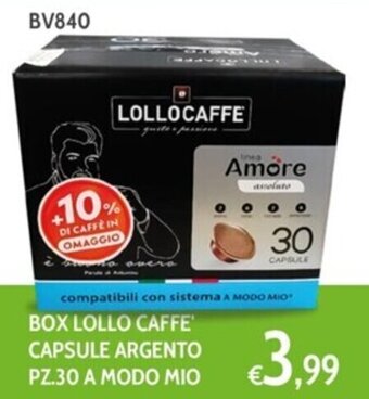 Italy Cash and Carry BOX LOLLO CAFFE' CAPSULE ARGENTO PZ.30 A MODO MIO offerta