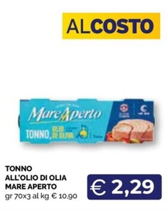 Maxisconto TONNO ALL'OLIO DI OLIA MARE APERTO gr 70x3 offerta