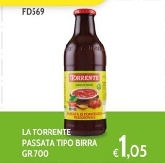 Italy Cash and Carry LA TORRENTE PASSATA TIPO BIRRA GR.700 offerta