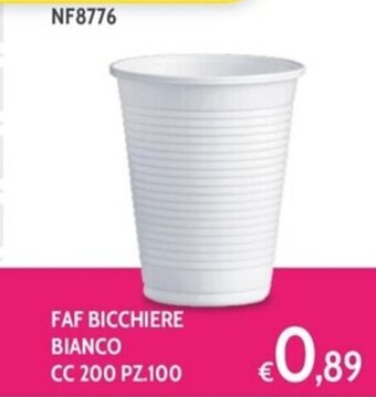 Italy Cash and Carry FAF BICCHIERE BIANCO CC 200 PZ 100 offerta