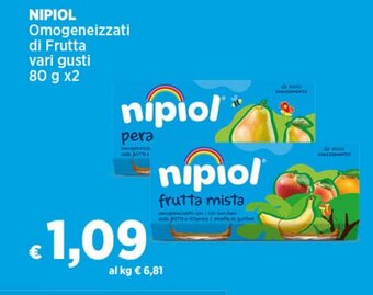 NIPIOL Omogeneizzati di Frutta vari gusti 80 g x2