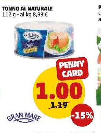 PENNY TONNO AL NATURALE 112 g offerta