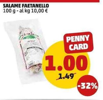 PENNY SALAME FAETANELLO 100 g offerta