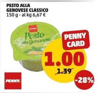 PENNY PESTO ALLA GENOVESE CLASSICO 150 g offerta