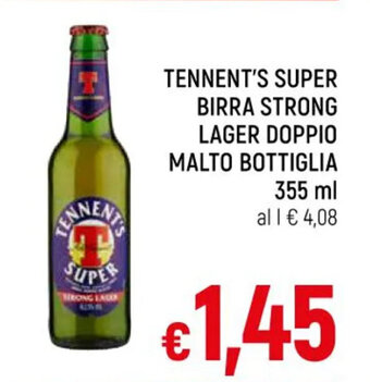 TENNENT'S SUPER BIRRA STRONG LAGER DOPPIO MALTO BOTTIGLIA 355 ml