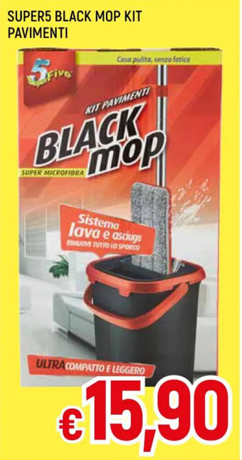 Famila Market SUPER5 BLACK MOP KIT PAVIMENTI offerta