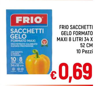 FRIO SACCHETTI GELO FORMATO MAXI 8 LITRI 34 X 52 CM 10 Pezzi